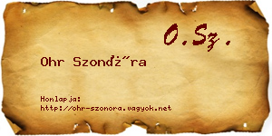 Ohr Szonóra névjegykártya